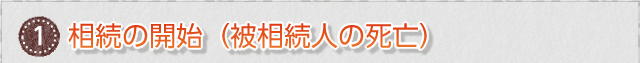 ①　相続の開始（被相続人の死亡）